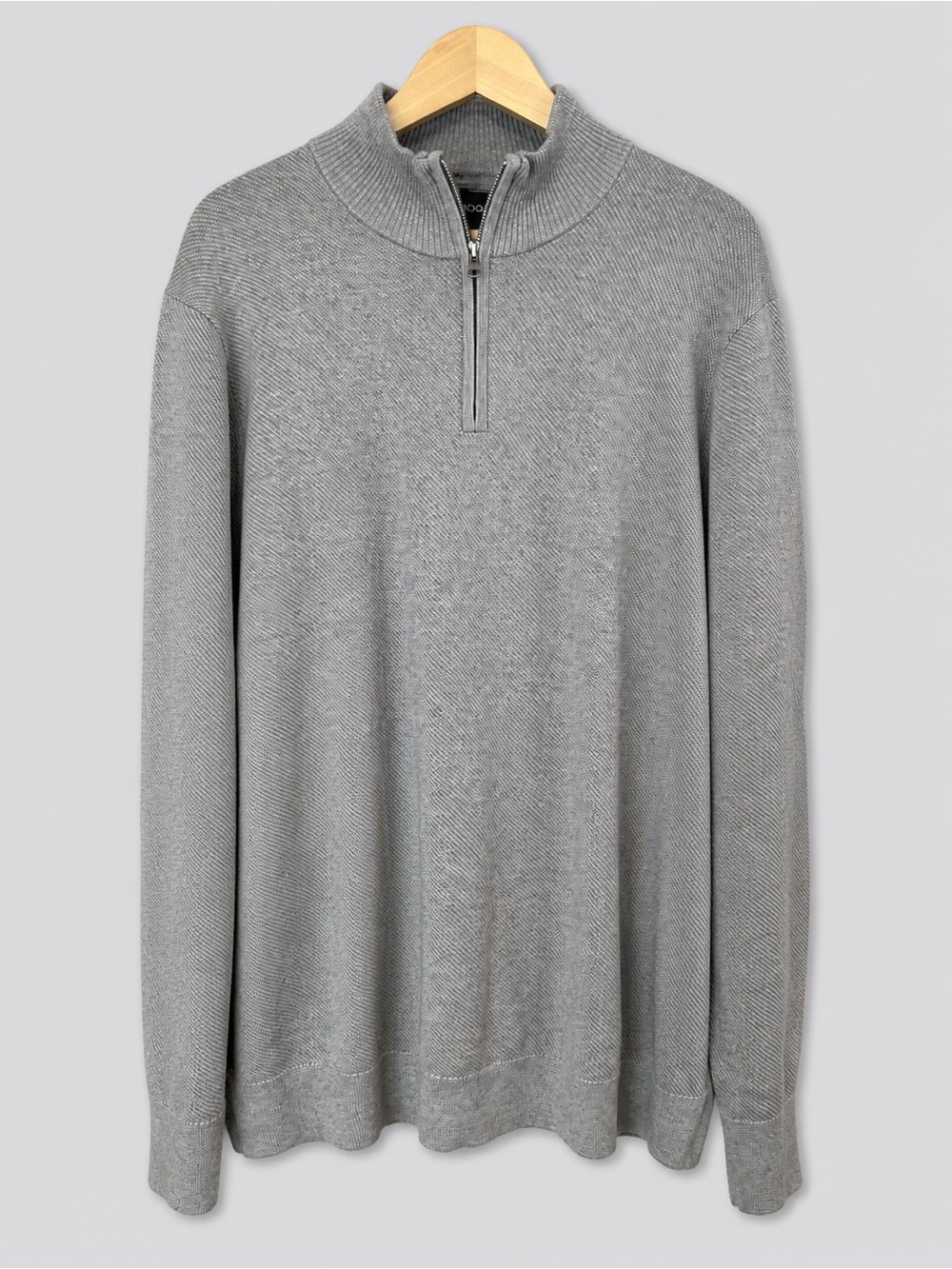 Bonobos The Knockdown Quarter Zip Pullover Heather Gray Knit Sweater Mock Neck